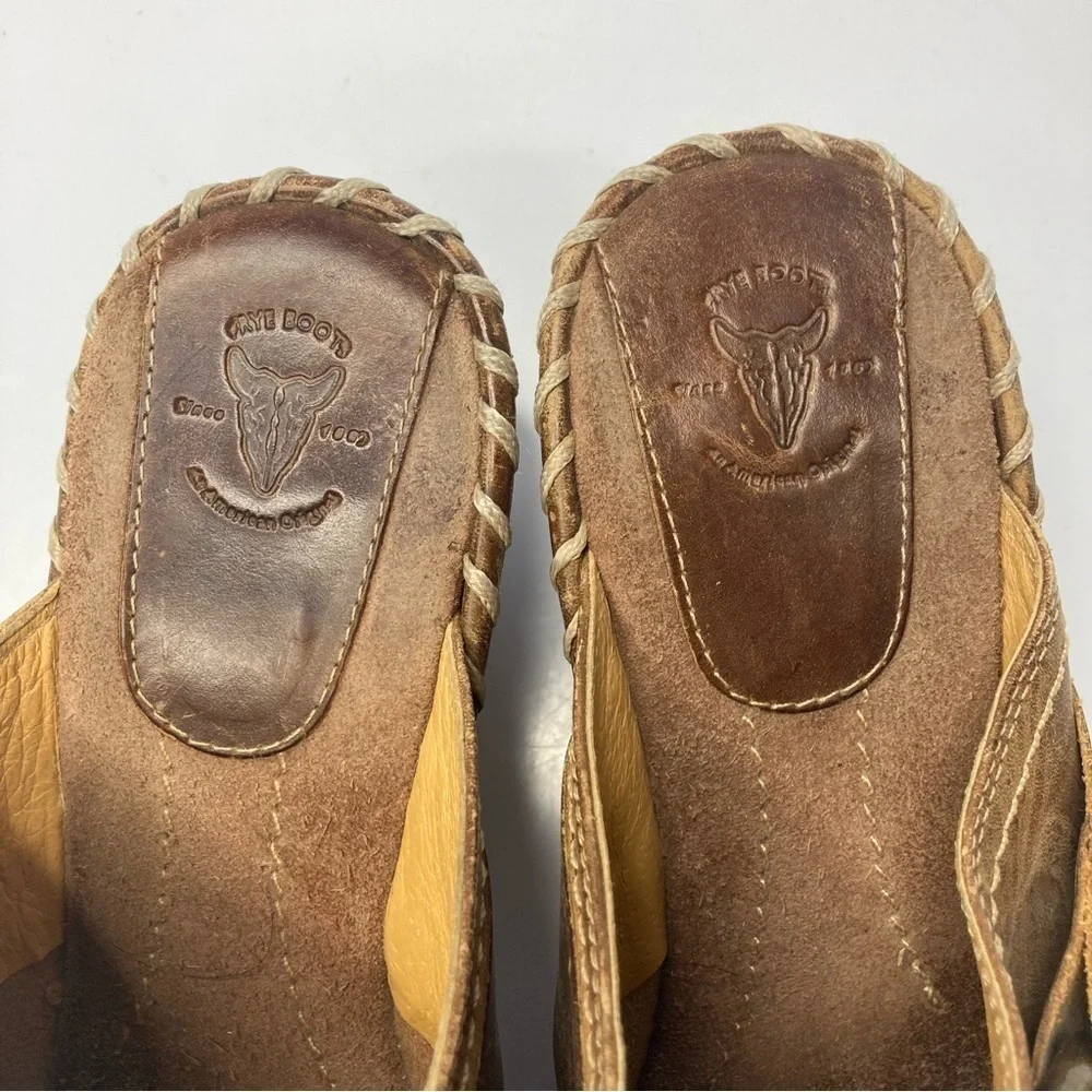 Vintage‎ Frye Charlotte ring leather mules clogs size 7 - Picture 8 of 16